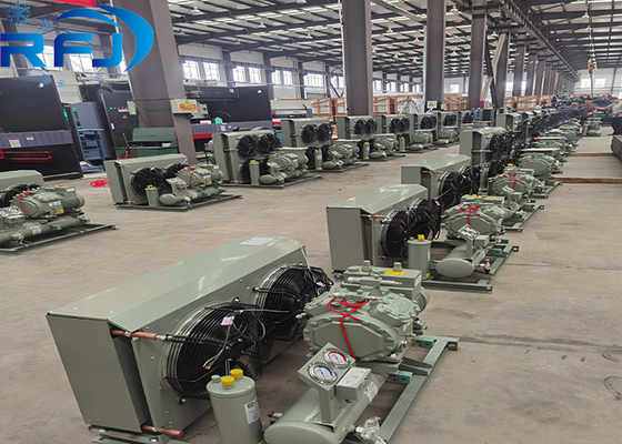 বাণিজ্যিক ব্যবহারের জন্য 15HP-20HP সেমি-হার্মেটিক হাই-টেম্পারাল এয়ার-কুলড কনডেনসিং ইউনিট