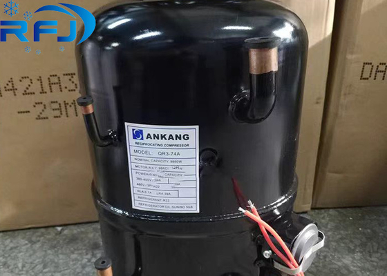 3.5 HP R404a QR3-74A 220-380V 3PH 50Hz বা 380-460V 60Hz অ্যাপ্লিকেশনের জন্য Ankang হার্মেটিক পিস্টন রেফ্রিজারেশন কম্প্রেসার